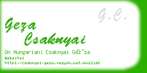 geza csaknyai business card